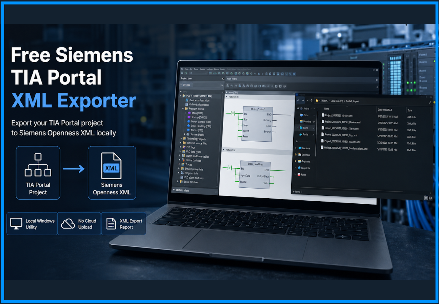 TIA Portal XML Exporter | Export Siemens PLC Blocks to XML